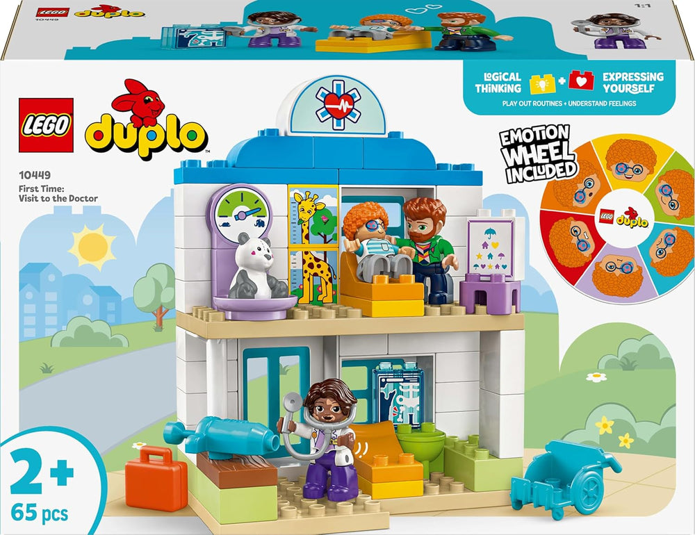 LEGO DUPLO Town Première visite chez le médecin, jouet de construction, ensemble de jeu pour promouvoir la motricité fine, cadeau pour les tout-petits de 2 ans, jouet éducatif, jeu de rôle à l'hôpital 10449 Ensembles de construction Besuche den LEGO-Store