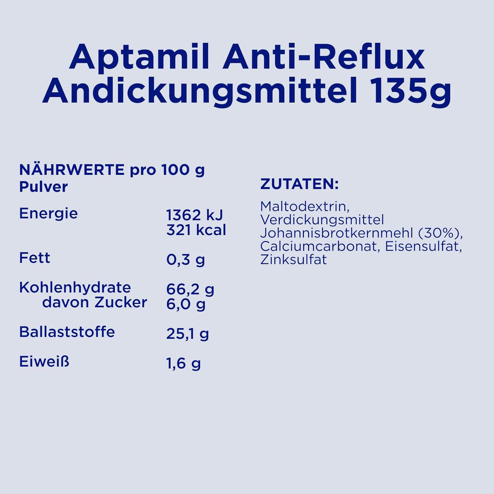 Aptamil Anti-Reflux - Formule Complète Dès la Naissance Gestion Diététique Vomissements & Régurgitations Aliments pour Bébé Lait en Poudre 6 x 135 g