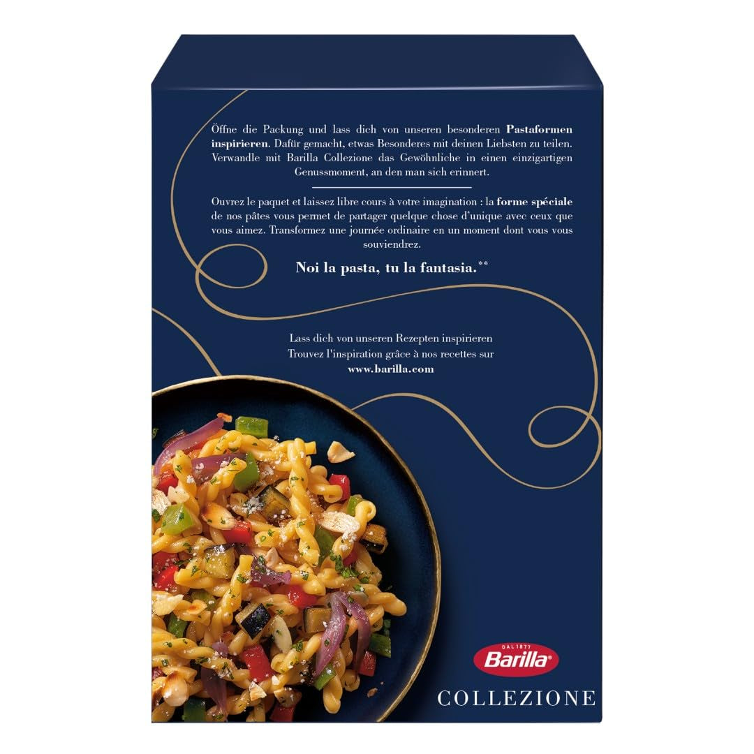 Pasta Barilla Collezione Fusilli Morceaux Courts, (1 x 500 g)