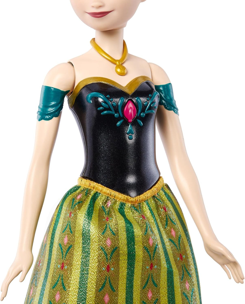 Mattel Toys Disney Frozen Anna poupée mannequin chantante en tenue emblématique chante "Pour la première fois" du film Disney en anglais, français, allemand, italien, JDL59