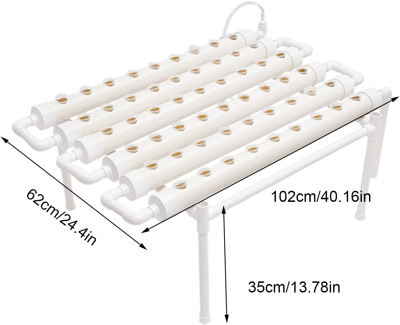 Système hydroponique Kit de culture de plantes hydroponiques et de légumes Système de plantation hydroponique Kit de jardinage Kit d'outils de jardin Sites de culture hydroponique Hydroponisches Anzuchtsystem 54LöCher 6Rohr