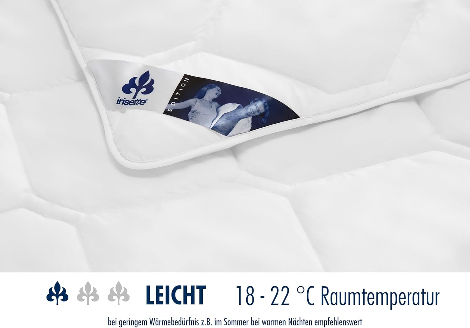 Couette d'été Edition Irisette - Fabriquée en Allemagne - Couette d'été légère avec housse en microfibre douce, 155 X 220 cm, certifiée Öko-Tex Couettes et couettes Naty Shop