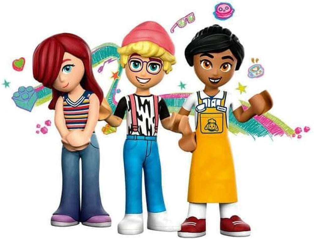 LEGO Friends Heartlake City Café, jouet pour enfants, boulangerie jouet, idée cadeau pour filles et garçons à partir de 6 ans, lot de 3 figurines de jeu et figurine de chien 42618 Jeux de construction Besuche den LEGO-Store