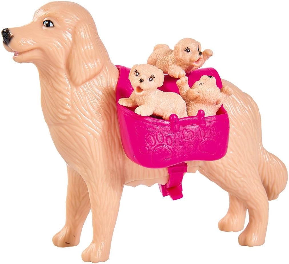 Simba 105733072 - Evi Love Dog Sitter avec chien et trois chiots, accessoires, poupée mannequin, 12 cm, pour enfants à partir de 3 ans
