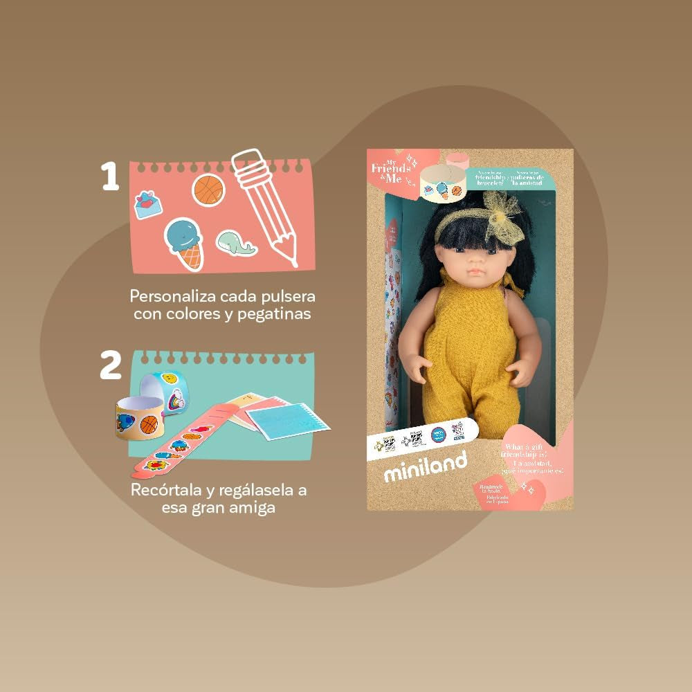 Poupée Miniland, 38 cm, fille asiatique. Fabriqué en Espagne. Anatomiquement correct. Collection Mon ami et moi