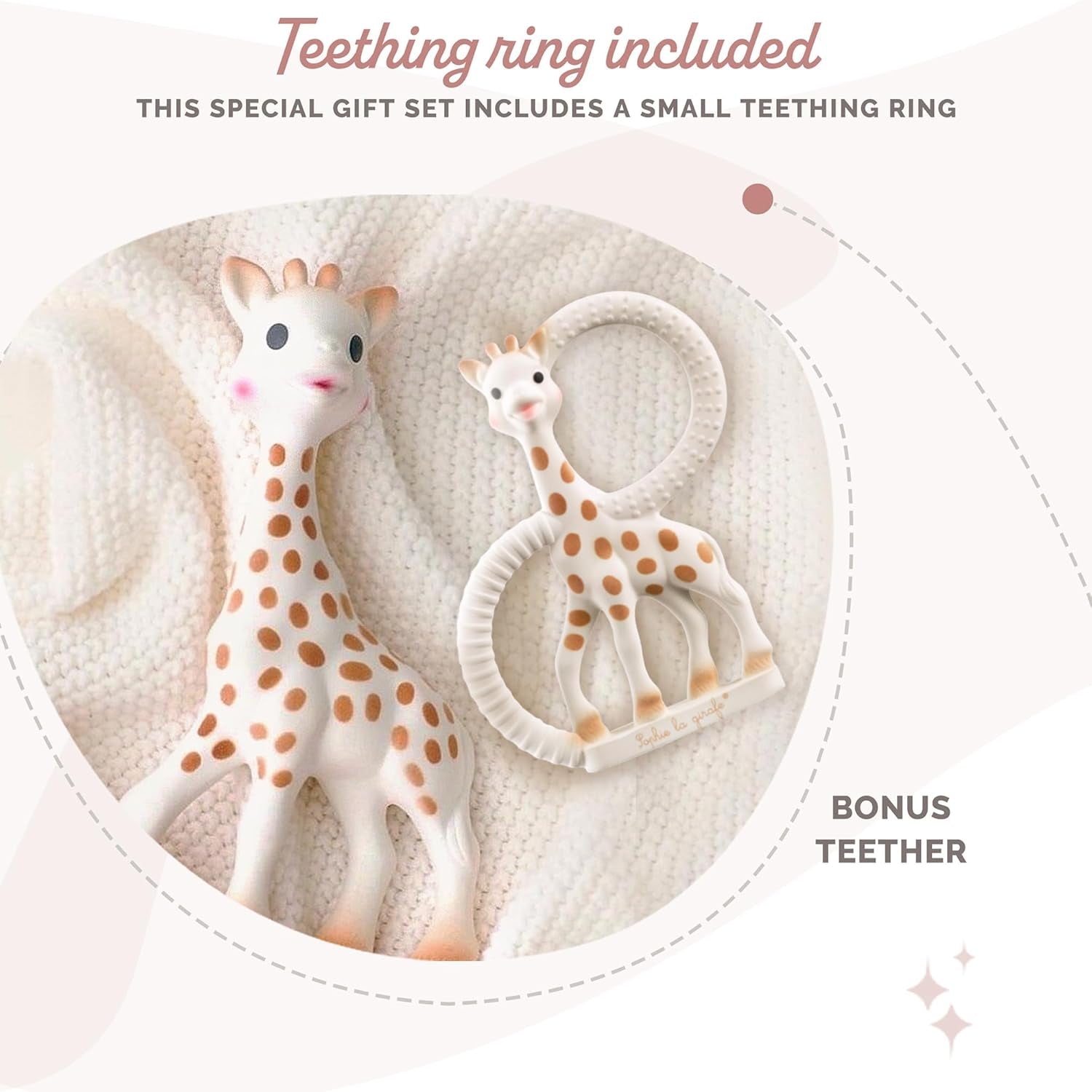 Sophie la girafe - Coffret bébé + anneau de dentition - Caoutchouc 100% naturel - Coffret d'activités bébé - Jouet d'éveil
