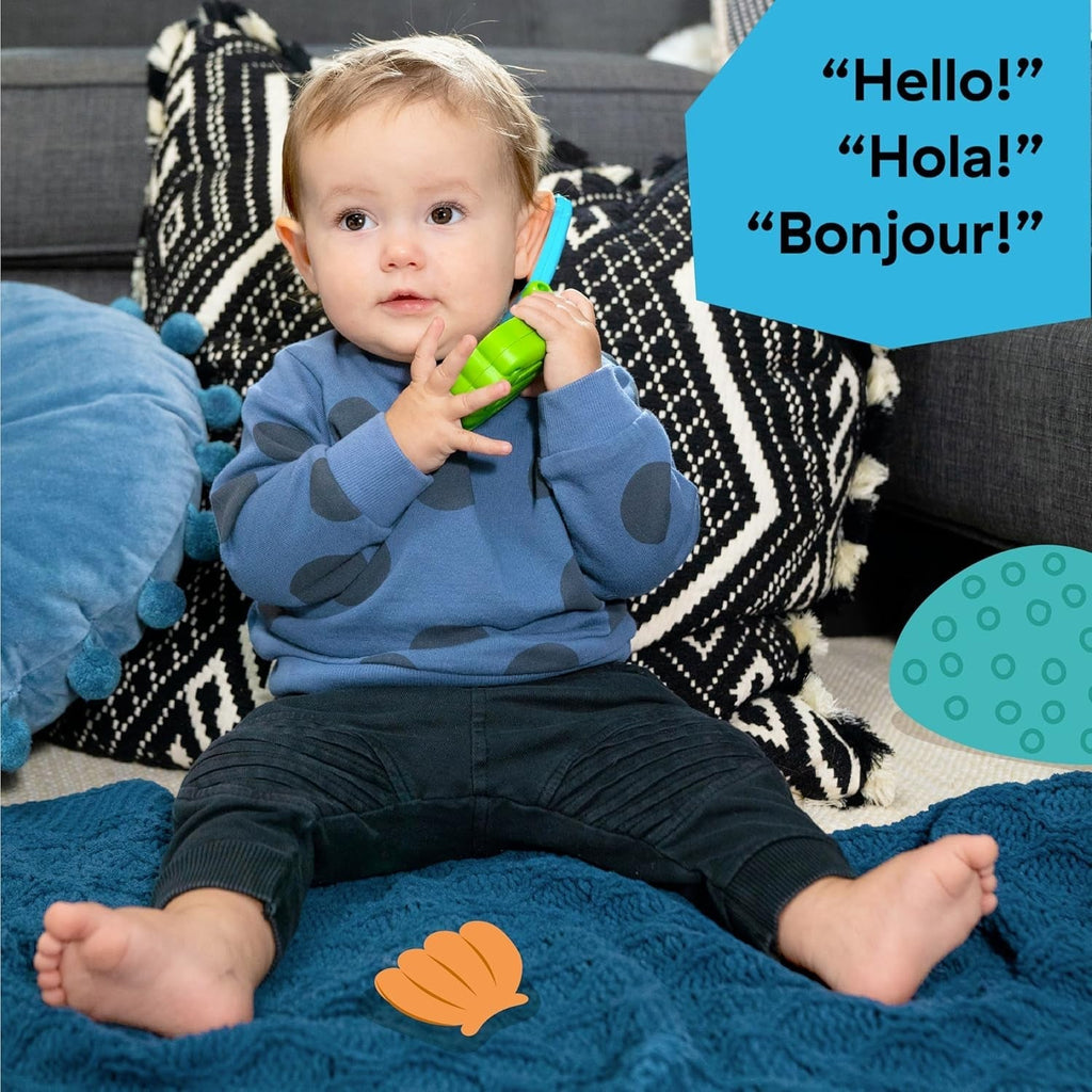 Baby Einstein, Ocean Explorers Shell Phone, sunete și lumini, 3 limbi - engleză, franceză, spaniolă, de la 6 luni Jucarii Bebe Naty Shop
