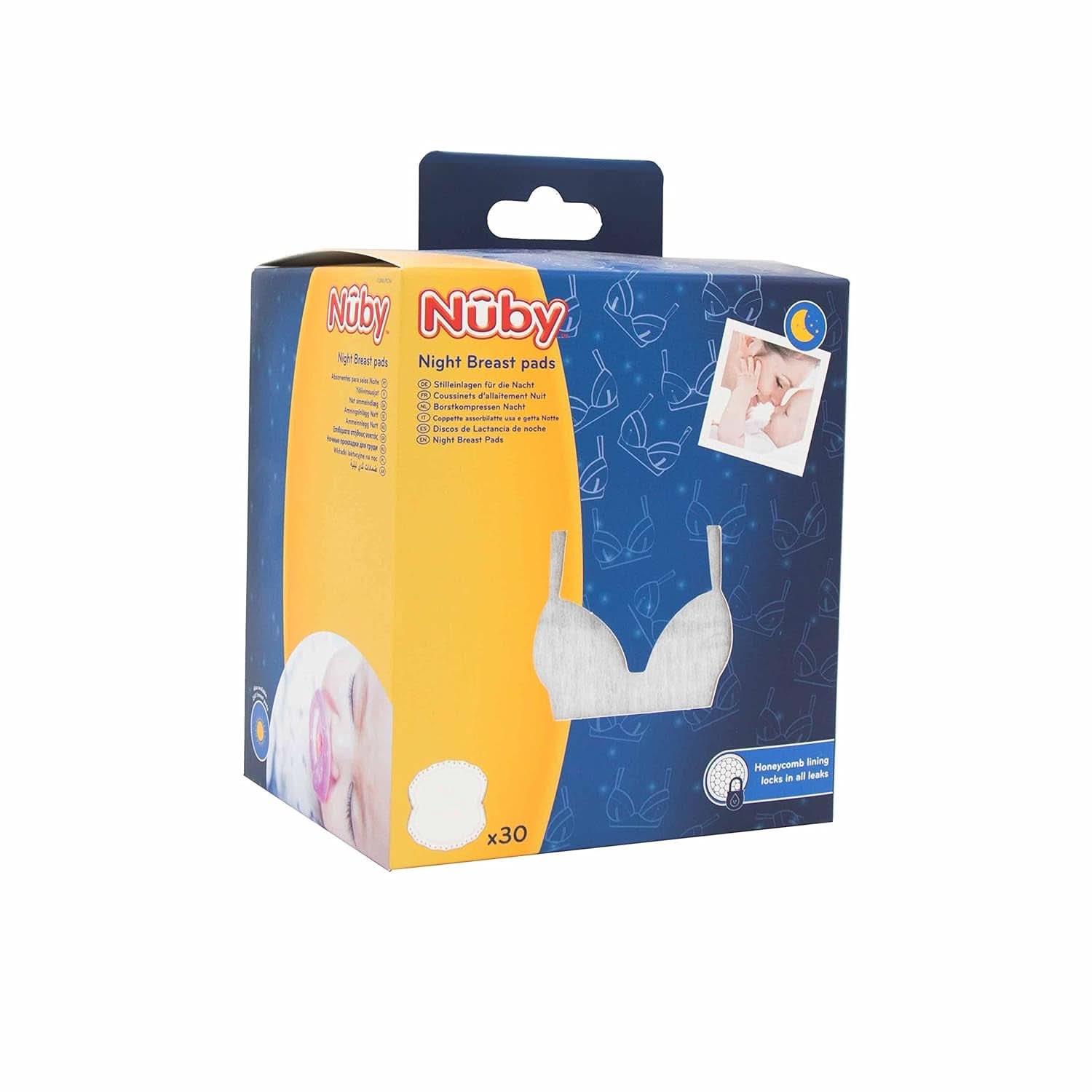 Nuby - 2 paquets de compresses d'allaitement ultra fines pour la nuit - 2 X 30 pièces Accessoires Alimentation et Allaitement Bebe Naty Shop