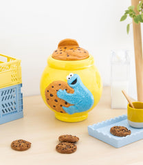 Grupo Erik Pot à biscuits en céramique Sesame Street Cookie Monster - Pot à biscuits avec couvercle Grand 21,0 x 27,0 x 22,0 cm Pot de conservation avec couvercle Marchandise officielle Sesame Street Boîtes de conservation alimentaires Naty Shop