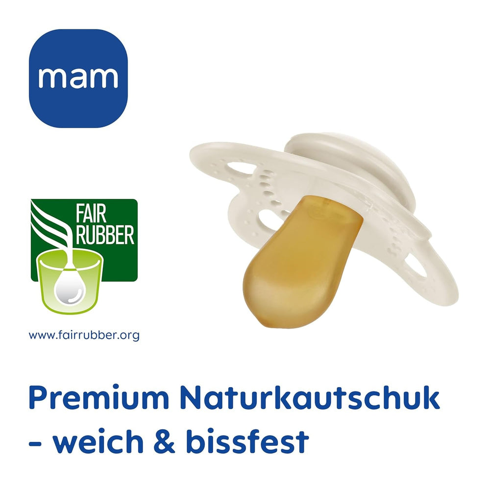 Sucette MAM Originale | Sucette en latex | 0-6 mois | Sucette bébé adaptée à l'allaitement | Recommandé par les sages-femmes Résistant aux morsures | Latex de caoutchouc naturel | Mouton/Lapin | Paquet de 2