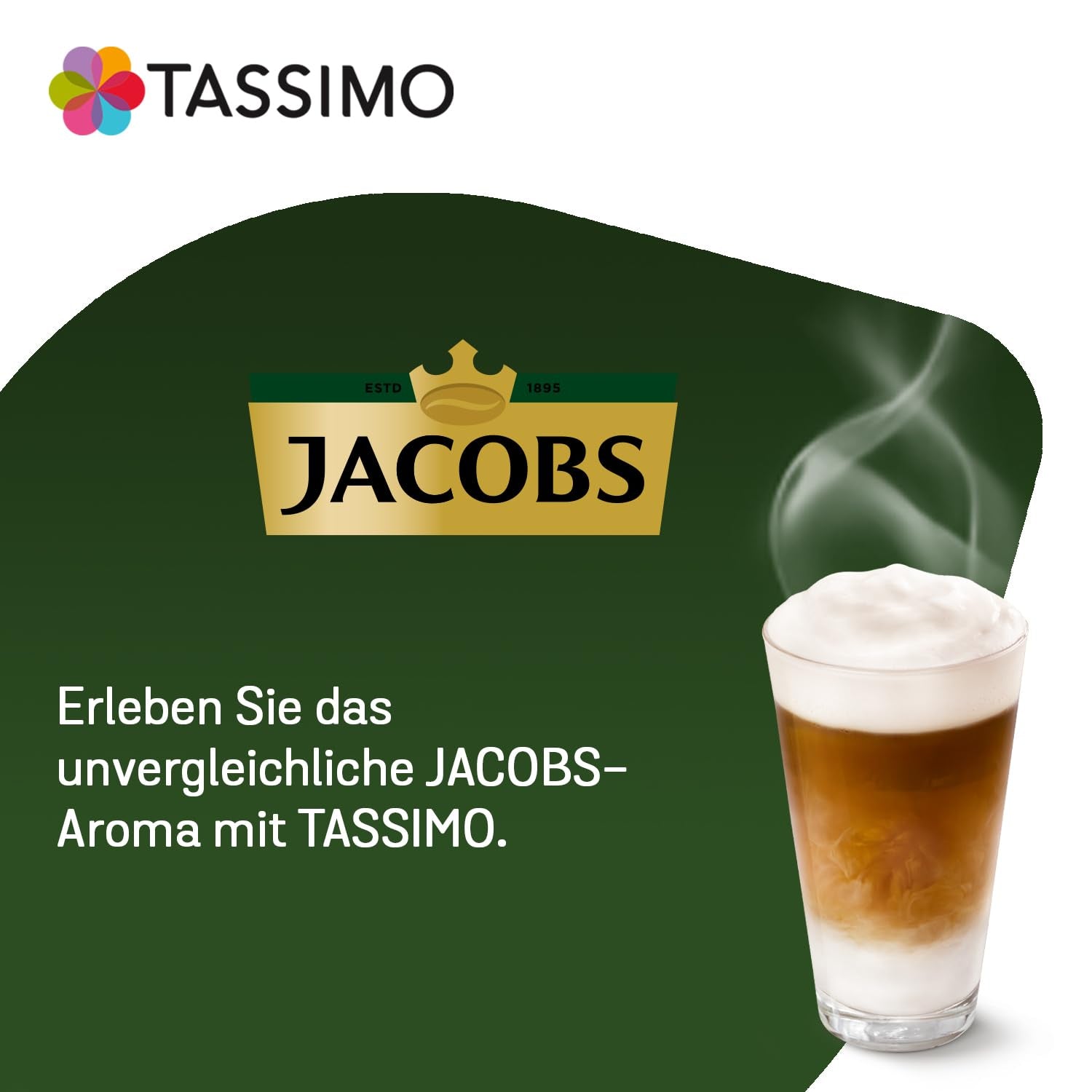 Tassimo Kapseln Jacobs Type Latte Macchiato Classico, 5 x 8 tampons, 40 Kaffeekapseln