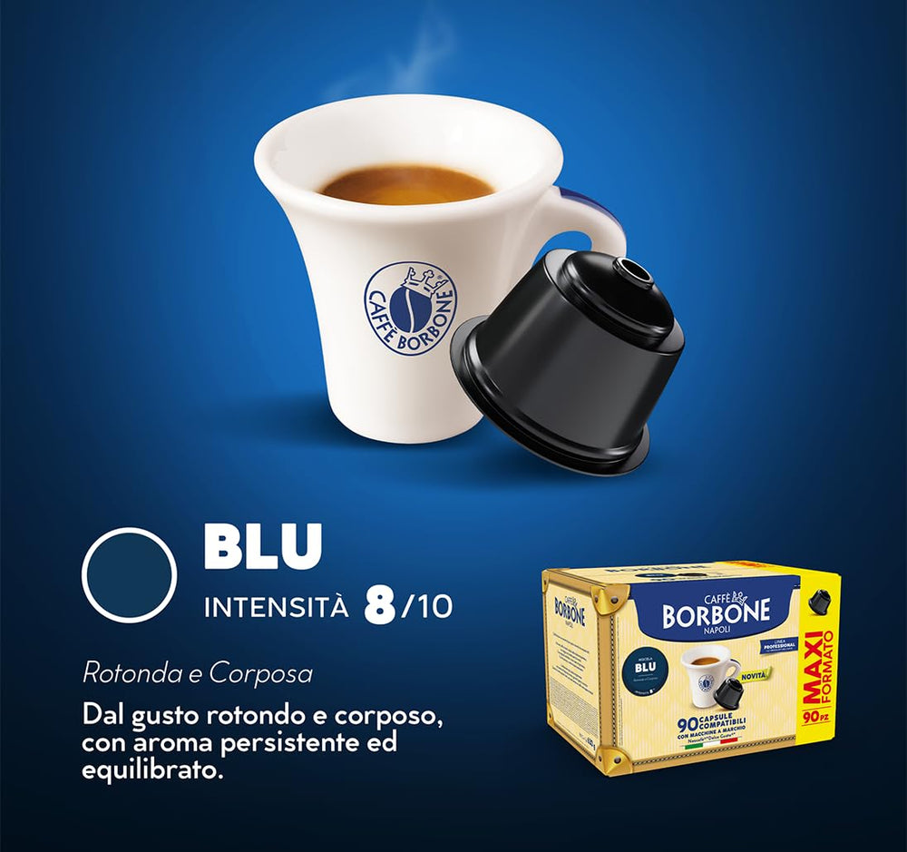 Caffè Borbone Blue Kaffeemischung - 90 Kapseln - Compatible avec Kaffeemaschinen der Marke Nescafè®* Dolce Gusto®*