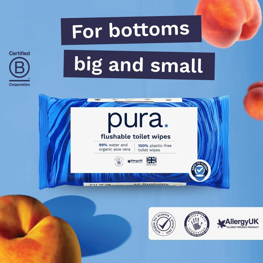 Lingettes humides jetables écologiques 560 lingettes (14 x 40 lingettes) Paquet mensuel 100 % sans plastique 99 % de soins sensibles à l'eau Lingettes humides fines à rincer Certifiées biodégradables végétaliennes