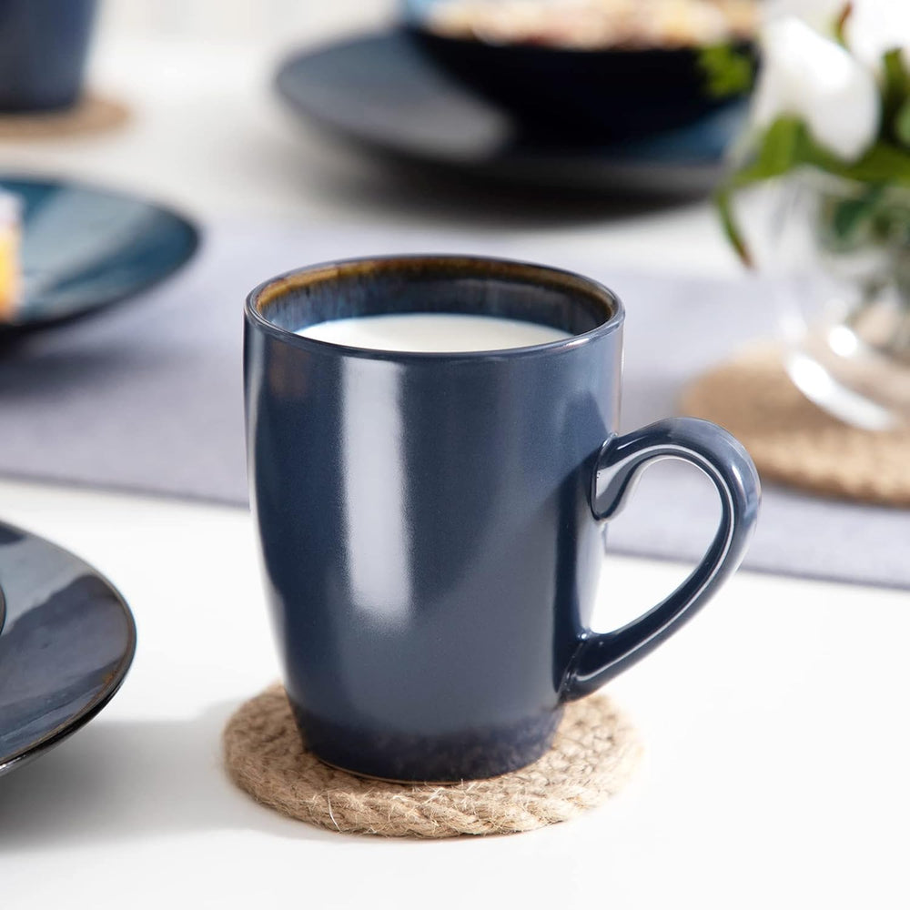 Service de table pour 4 personnes Vancasso BUBBLE Service de table 16 pièces en grès de style vintage comprenant des bols, des tasses à café, des assiettes à dessert et des assiettes pour 4/8/12 personnes