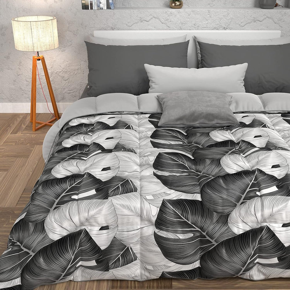 PETTI Artigiani Italiani - Plapumă de iarnă, Plapumă de iarnă, Plapumă simplă, Cu două fețe, Monocolor și imprimare digitală, 100% microfibră antialergică, Made in Italy