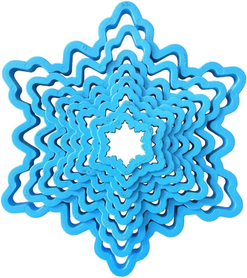 0255250 Lot de 8 emporte-pièces Ice Star Tree, en plastique, le set idéal pour les décorations en pâte à sucre ou gumpaste, fabriqué en Italie, design original. Paquet de 8 pièces.