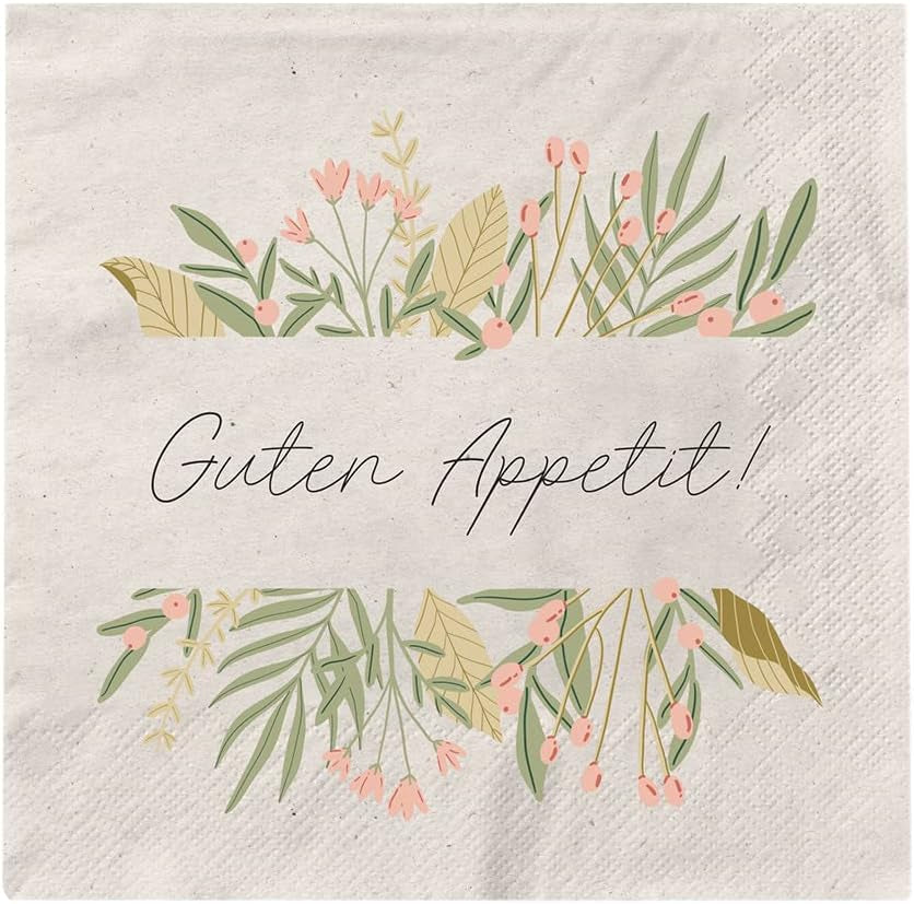 Grafik Werkstatt Serviettes Mit Spruch Gross | 20 pièces | 16,5 X 16,5 cm | Gris | Bon appétit!