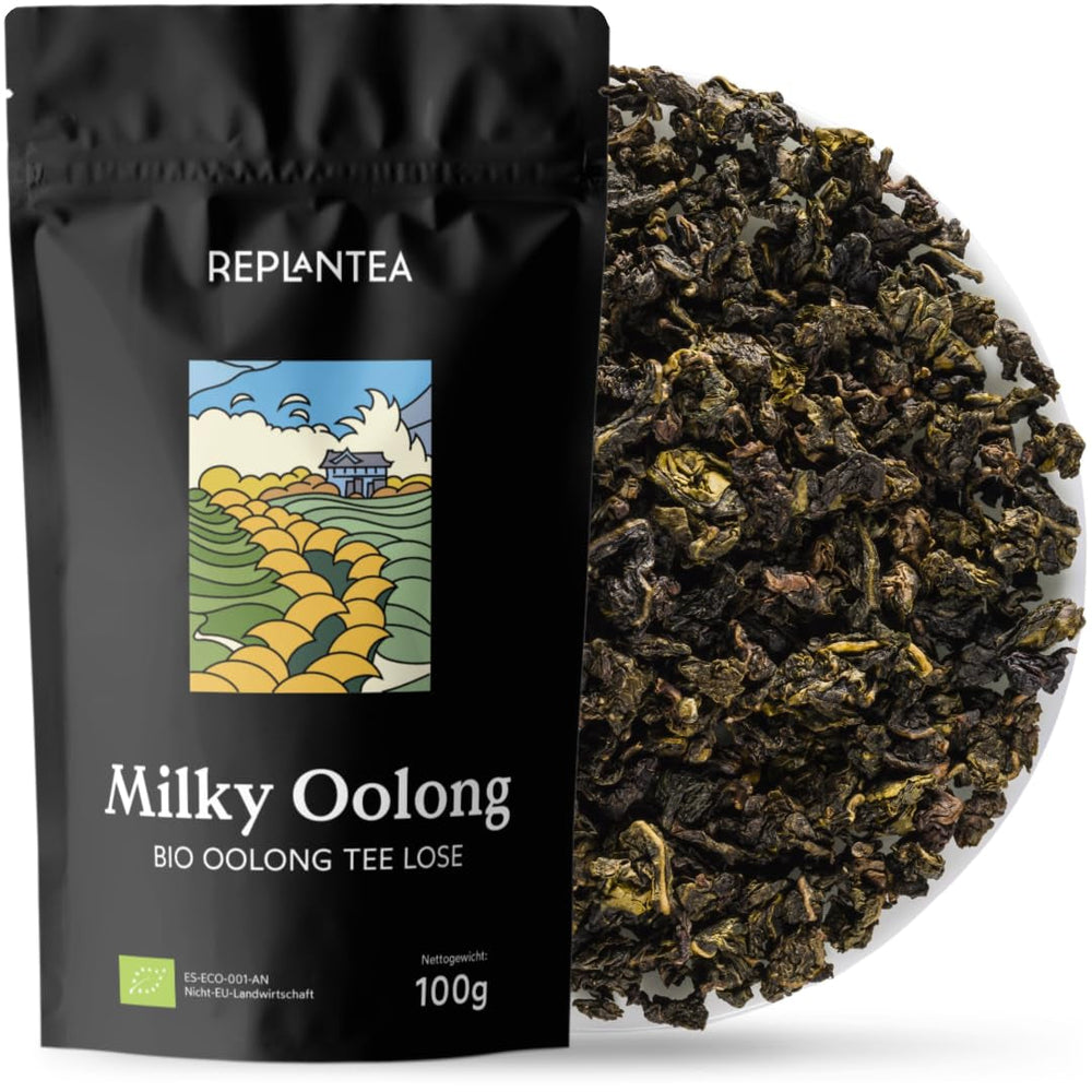 Thé Oolong au lait BIO (100 g) | Thé Oolong en vrac de qualité supérieure aux notes de lait crémeuses et sucrées | Spécialité de thé délicate | REPLANTER
