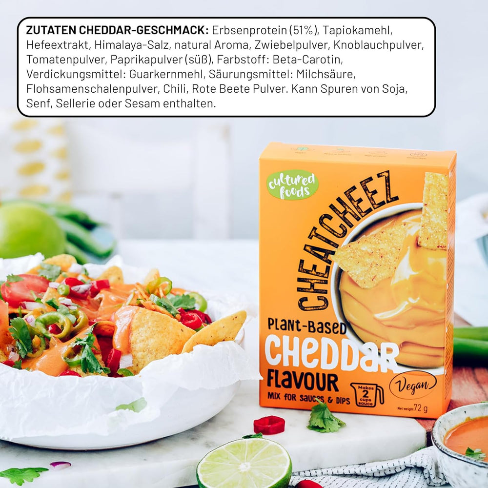 Cultured Foods Veganer Käse Käseersatz Laktosefrei Glutenfrei 2-er Set Gouda et Cheddar CHEATCHEEZ