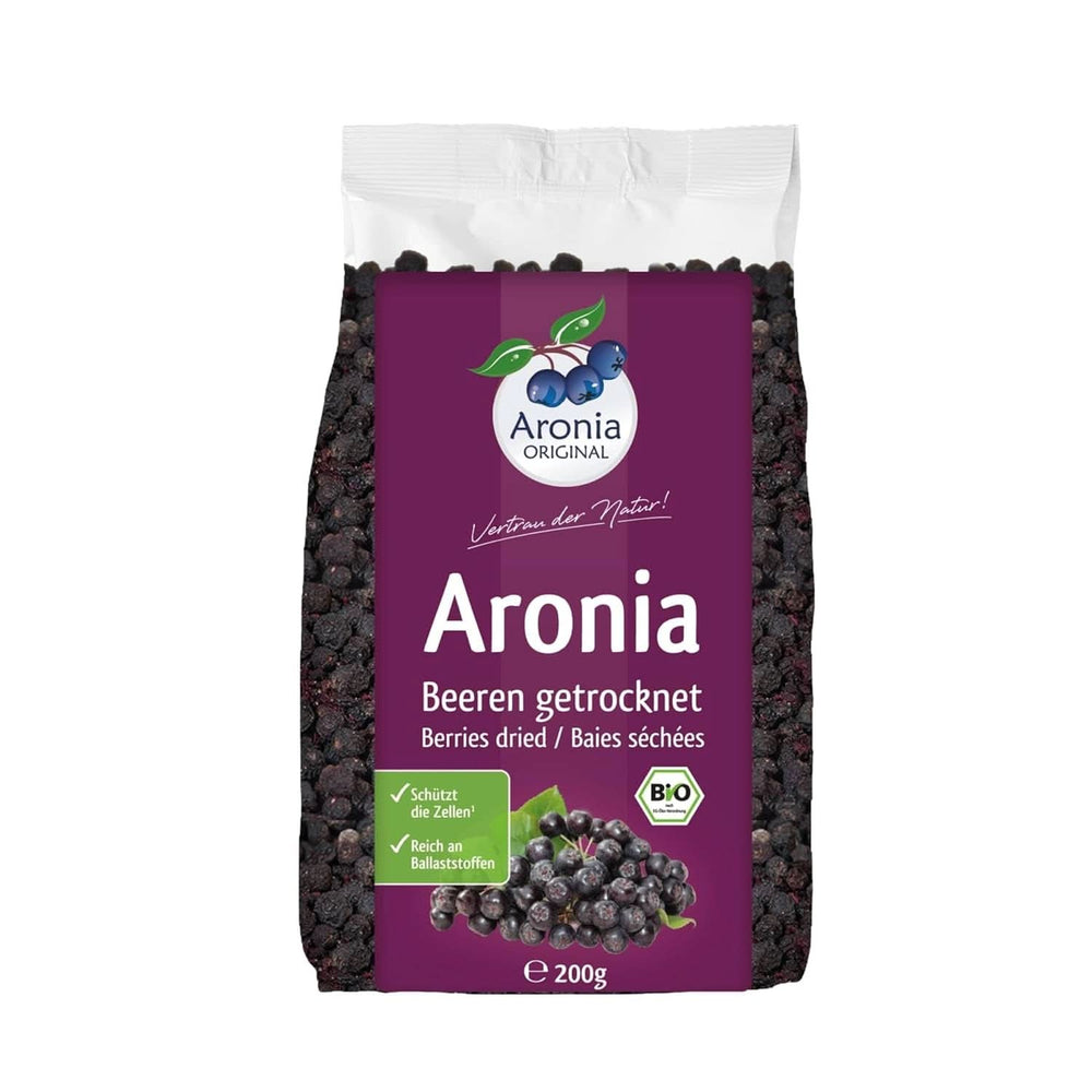 Aronia ORIGINAL, Fruits d'aronia déshydratés, sans conservateurs, sans sucre ajouté, 500 grammes Naty Shop produits déshydratés 200 grammes