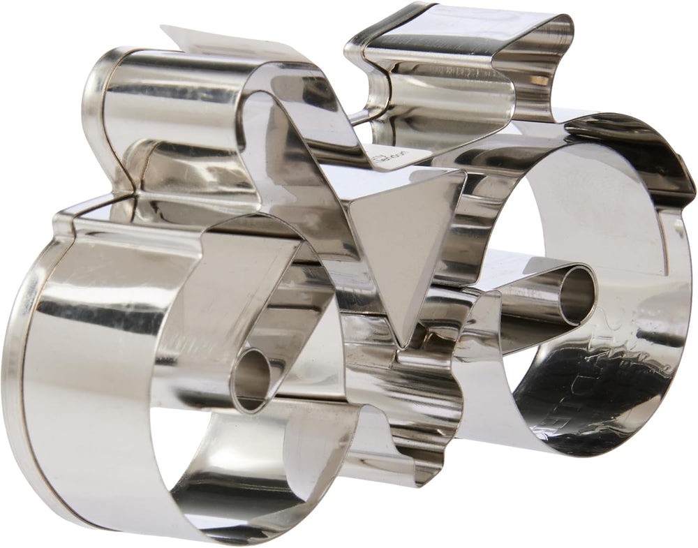 Boîte à biscuits Städter, acier inoxydable, vélo, 9 x 30 x 30 cm, argent