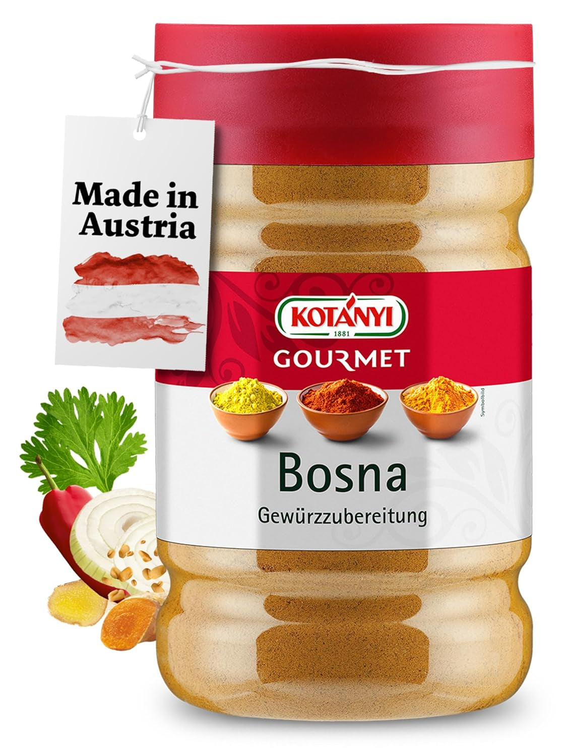 Kotányi Bosna Gewürzzubereitung Großverbraucherpackung, env. 538 g, 1 200 ml