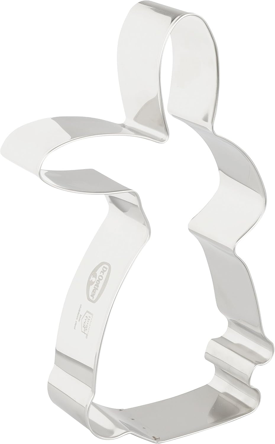 Dr. Oetker - Moule à biscuits « Lapin » de la série Golden Easter, moule à biscuits géant, moule à biscuits, à biscuits et à gâteau en un (couleur : argent), quantité : 1 pièce