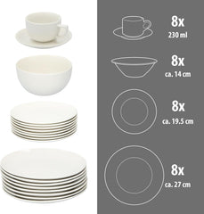 Feluri de mâncare Alpina 8 persoane - 40 -PART PATRU VÂRZIUNE GRASTERASE Seturi vesela masa Naty Shop