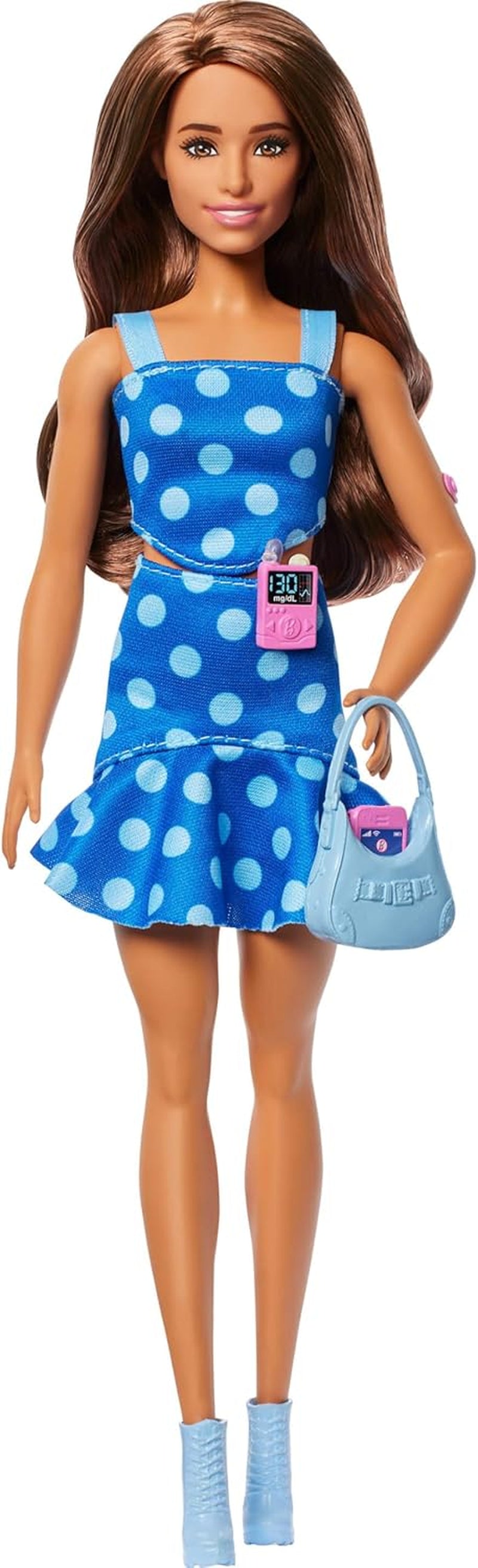 Barbie Fashionistas-Puppe Nr. 239 mit schwarzem Haar und glitzerndem Fransenkleid in Silber mit Western-Accessoires wie Cowboyhut und Stiefeln, HYT95
