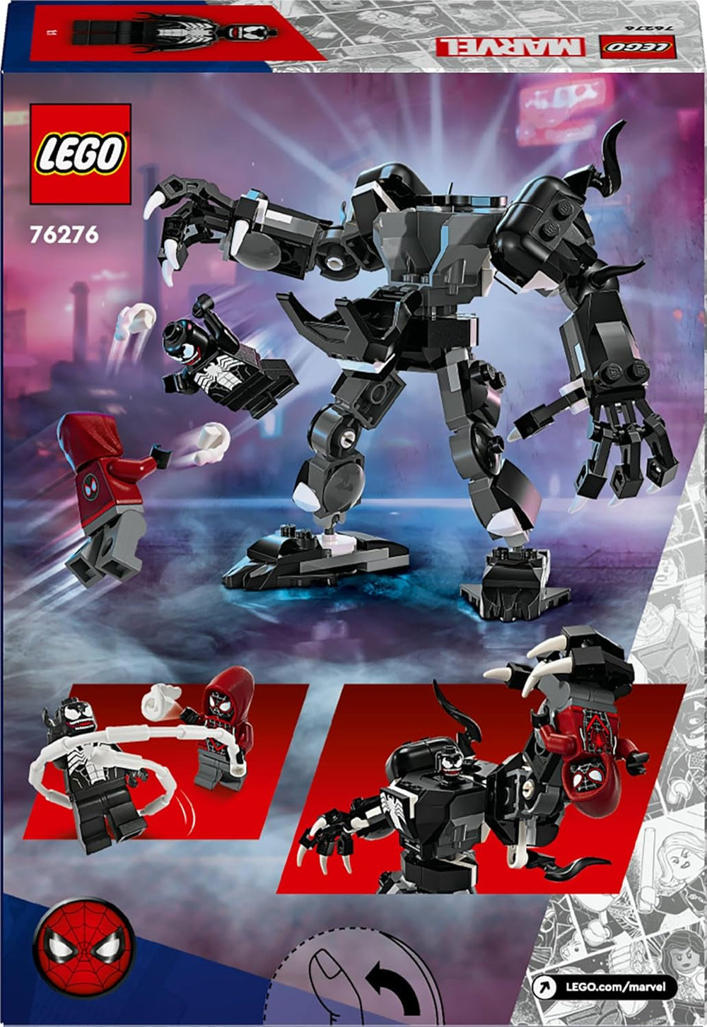 LEGO Marvel Venom Mech contre. Miles Morales Figurines mobiles pour enfants Spider-Man Set avec mini figurines Superhero Duel Jouet Cadeau pour garçons et filles de 6 ans 76276 Jeux de construction Besuche den LEGO-Store