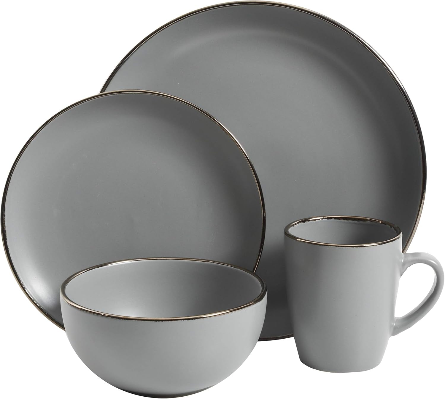 Set de veselă Rockaway din ceramică, rotund, pentru 4 persoane Seturi vesela masa Naty Shop