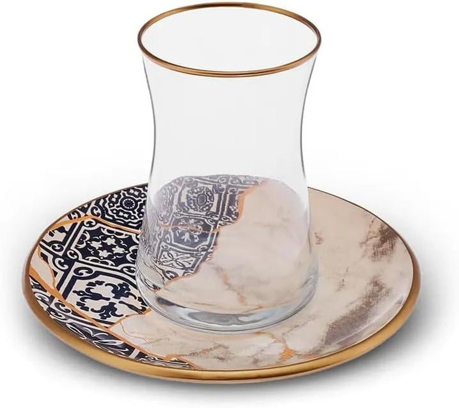 Service à thé 12 pièces Karaca Aris pour 6 personnes - Service en porcelaine exquis pour un plaisir de thé élégant