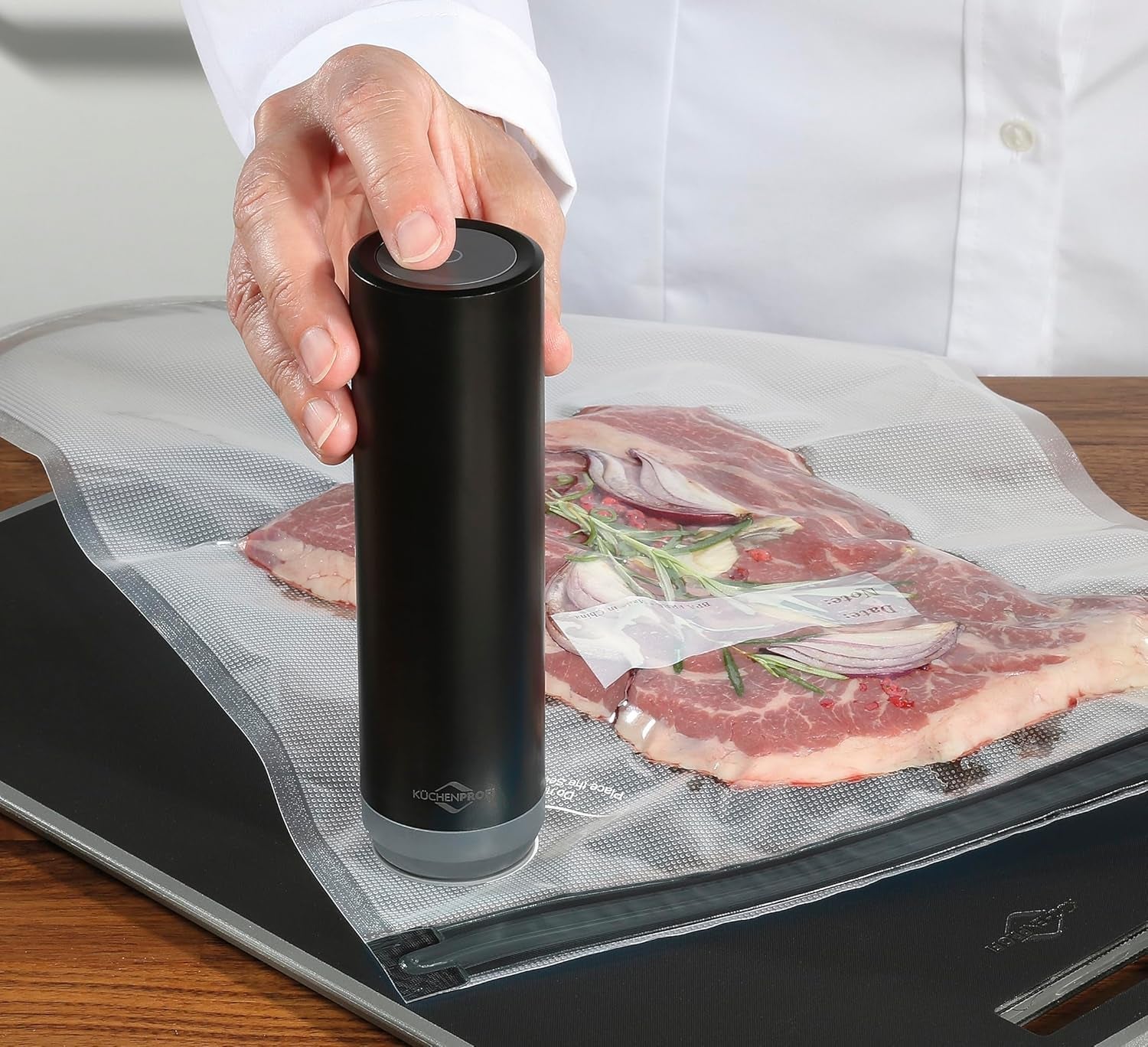Ensemble sous vide Küchenprofi EASYFRESH | Ensemble de 7 pièces | 1x pompe à vide électrique, 1x pot sous vide S, M et L, 3x sacs sous vide 22x21 cm | verre borosilicaté, plastique de haute qualité | préparation et conservation Boîtes de conservation alimentaire Naty Shop