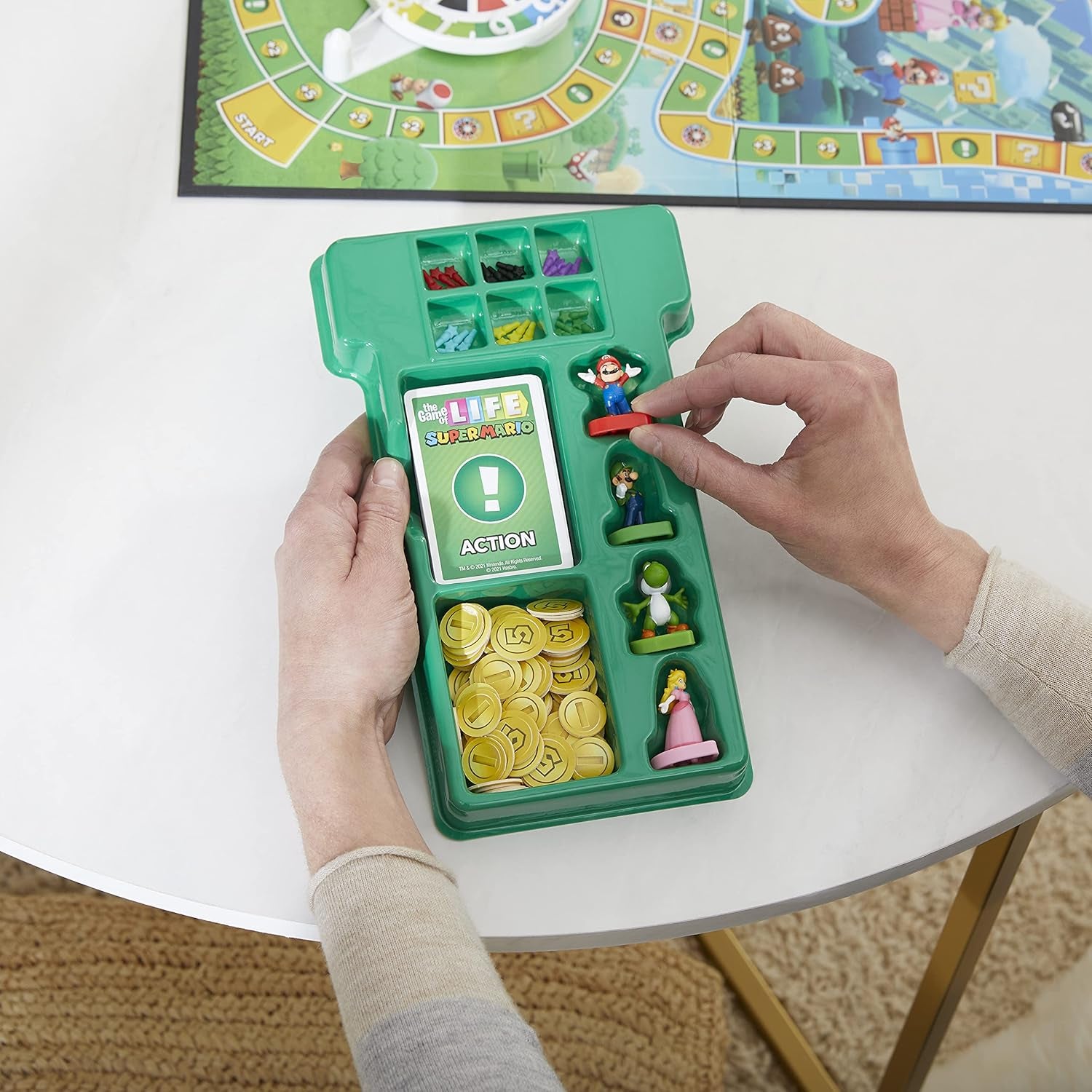 Jeu de société Hasbro The Game of Life Super Mario pour les enfants de 8 ans et plus, jouez à des mini-jeux, collectez des étoiles et combattez Bowser