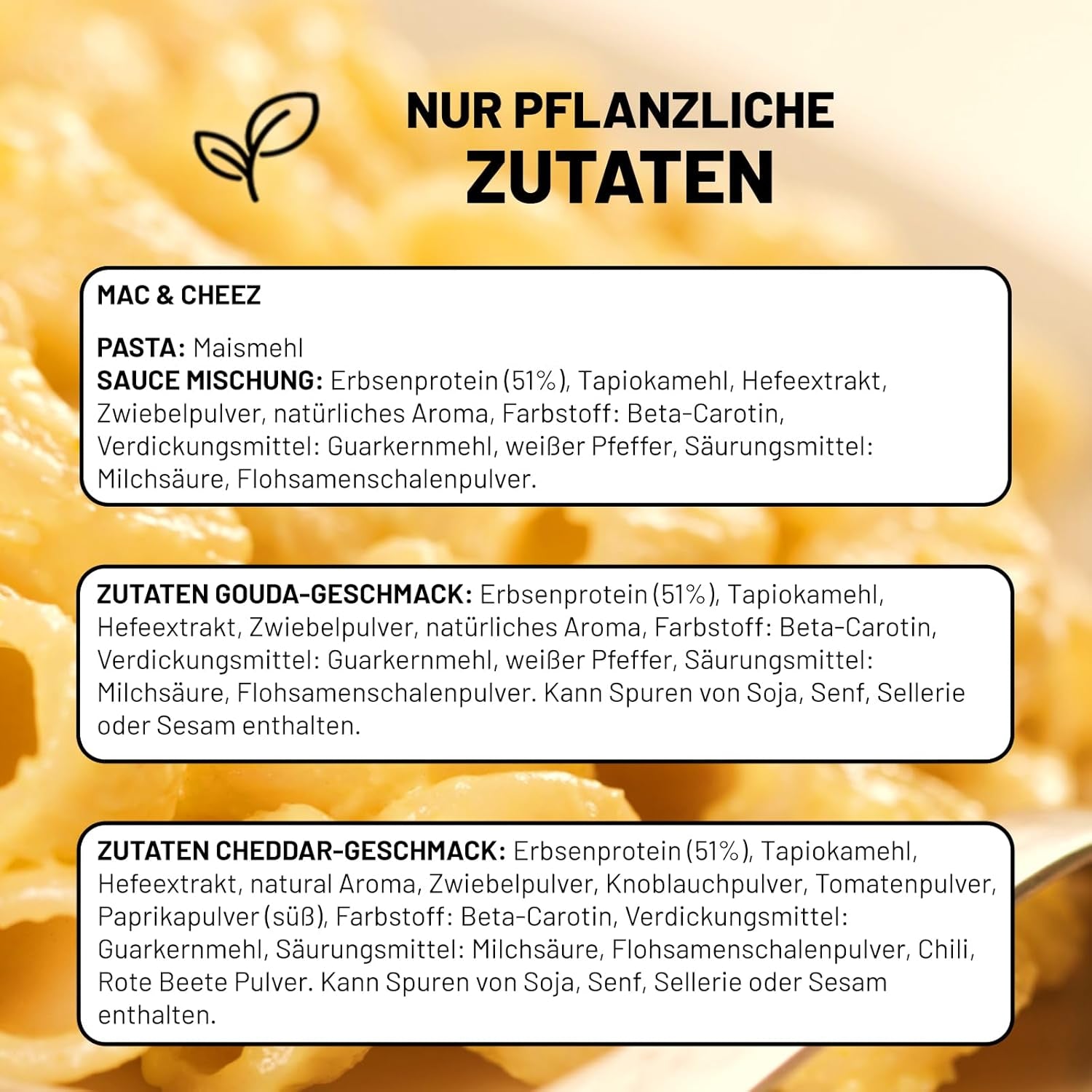 Cultured Foods Vegan 3-er Set Macaroni au fromage végétalien, sauce Gouda, sauce cheddar, Laktosefrei sans gluten MAC & CHEEZ CHEATCHEEZ