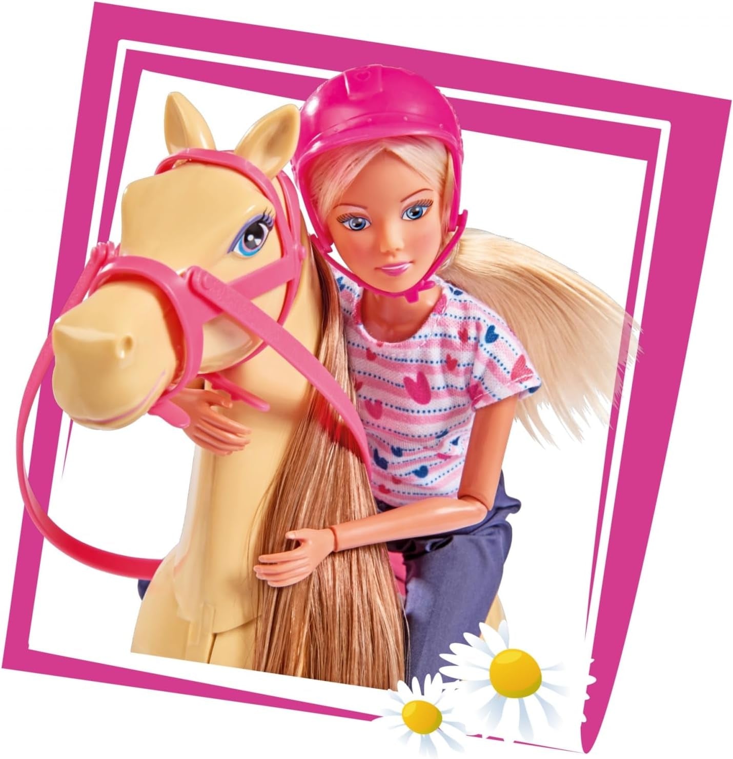 Simba 105730939 - Steffi Love Tenue d'équitation 2 chevaux Poupée mannequin entièrement articulée 29 cm pour enfants à partir de 3 ans