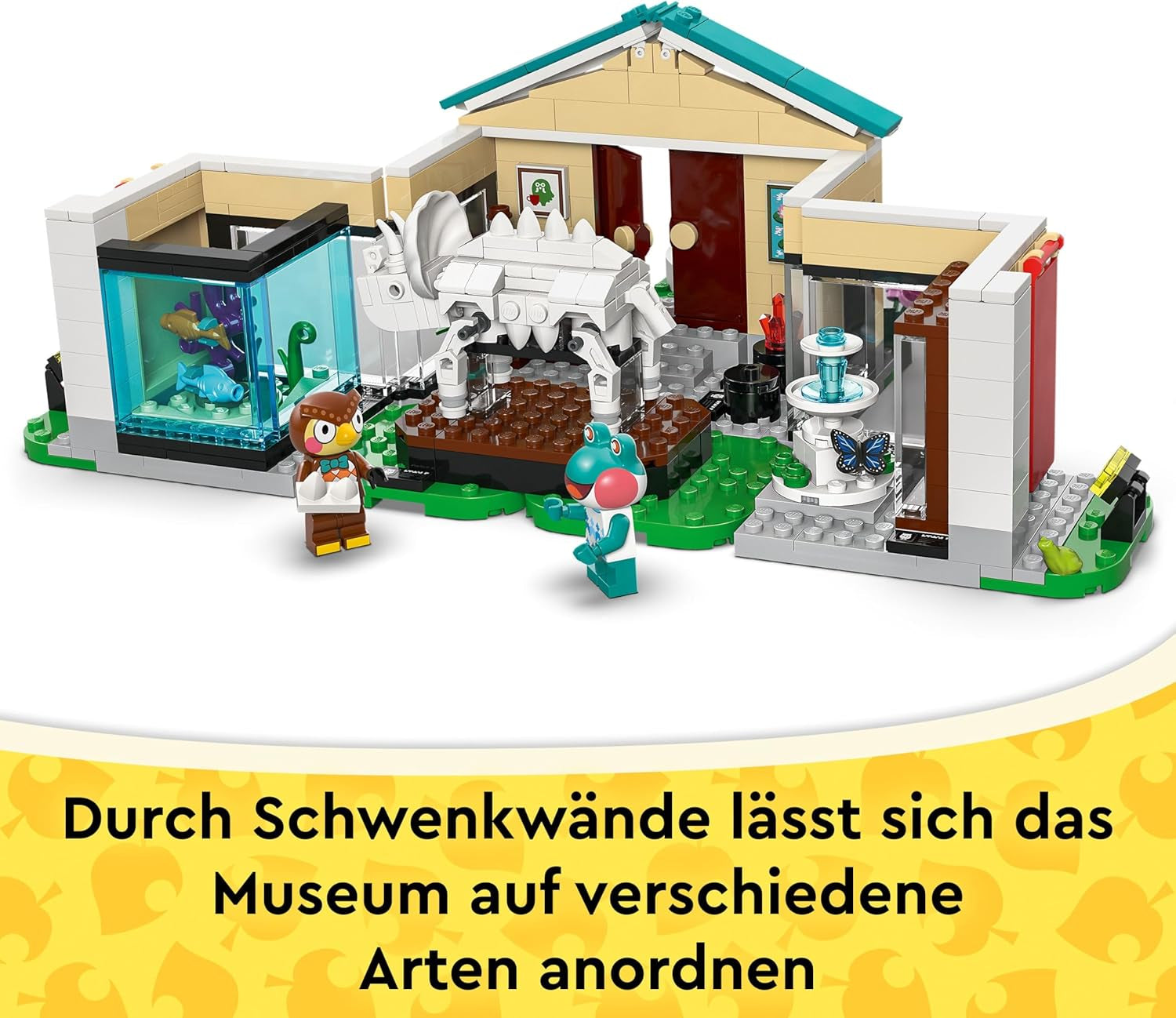LEGO Animal Crossing - Ensemble de musées d'Eugens - Ensemble de jeux interactifs avec figurines d'Eugen et Liliane, fossiles de dinosaures et accessoires - Jouets de jeu pour filles et jeunes à partir de 7 ans - 77056