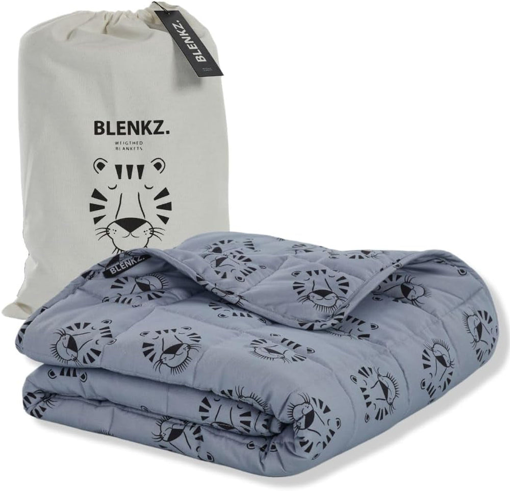 Couverture pondérée pour bébé | 3,5 kg | 100X150Cm | Couverture thérapeutique | Couvertures lestées | Couverture épaisse (visage de tigre bleu, 3,5Kg-100X150 Cm) Lits et Couvertures BLENKZ. Visage de tigre bleu 5Kg-140X200Cm