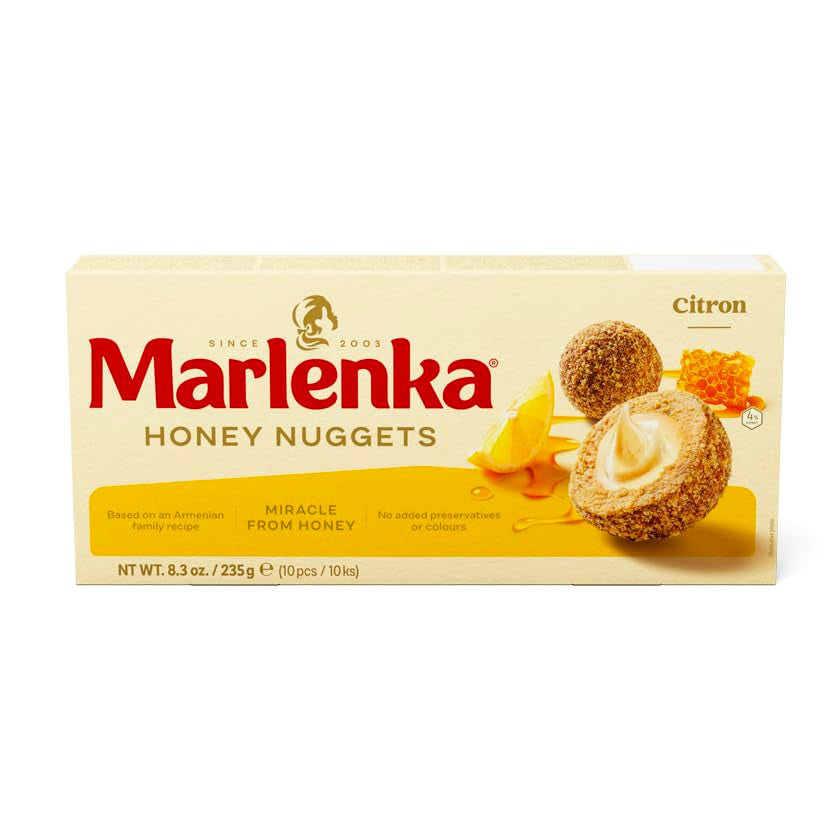 MARLENKA® Probiermix-Produkt | Wiener Honigkuchen (800 g), Kaffee-Honigkugeln (235 g) et Zitronen-Honigkugeln (235 g) et Marlenka Café Crema - Espresso Bohnen (500 g)