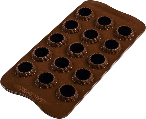Moule à chocolat flamme 3D Silikomart - Formes 3D uniques avec bord intérieur pour bases rondes