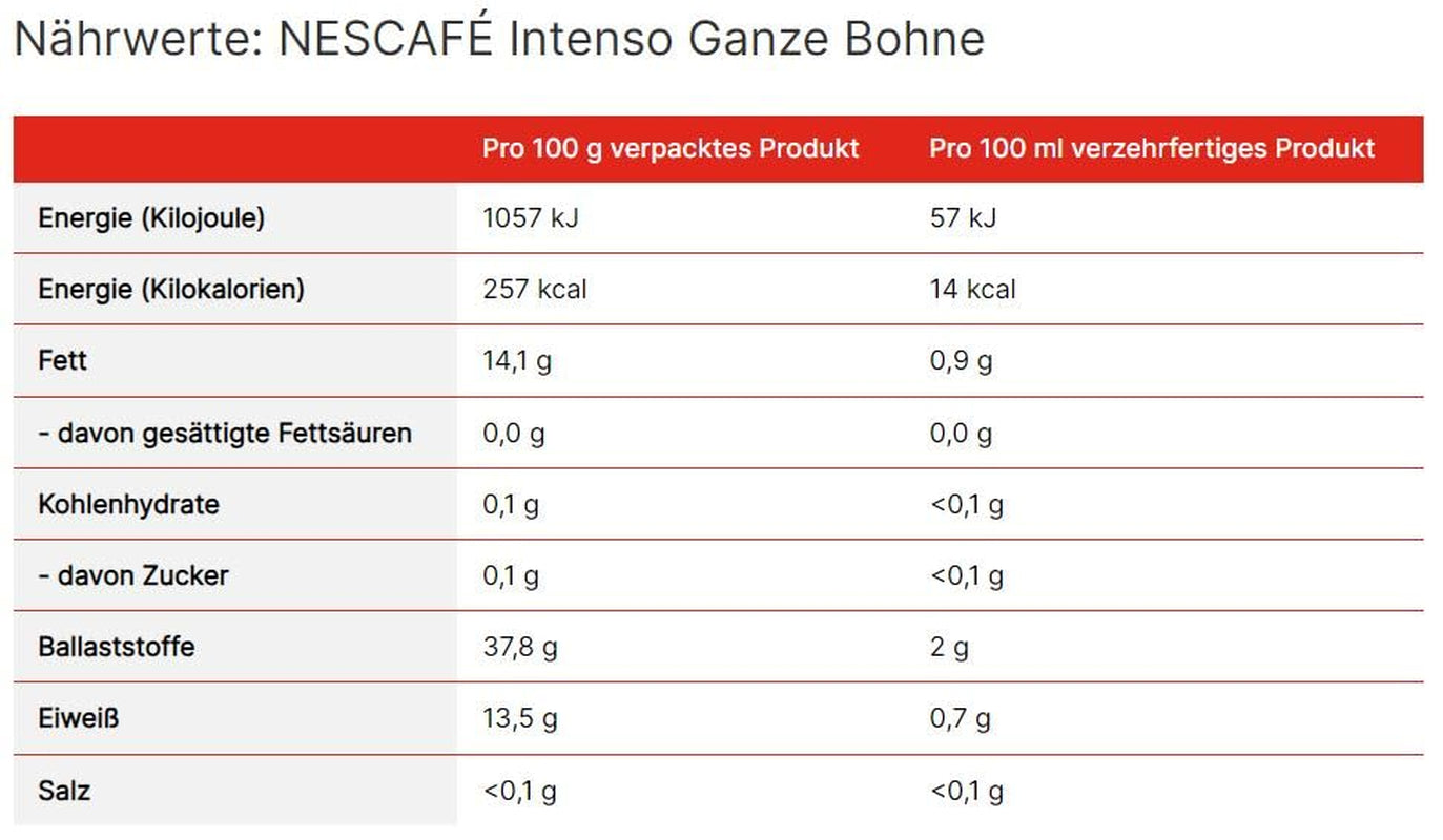 NESCAFÉ Intenso grains entiers, 1 paquet (1 x 1 kg)
