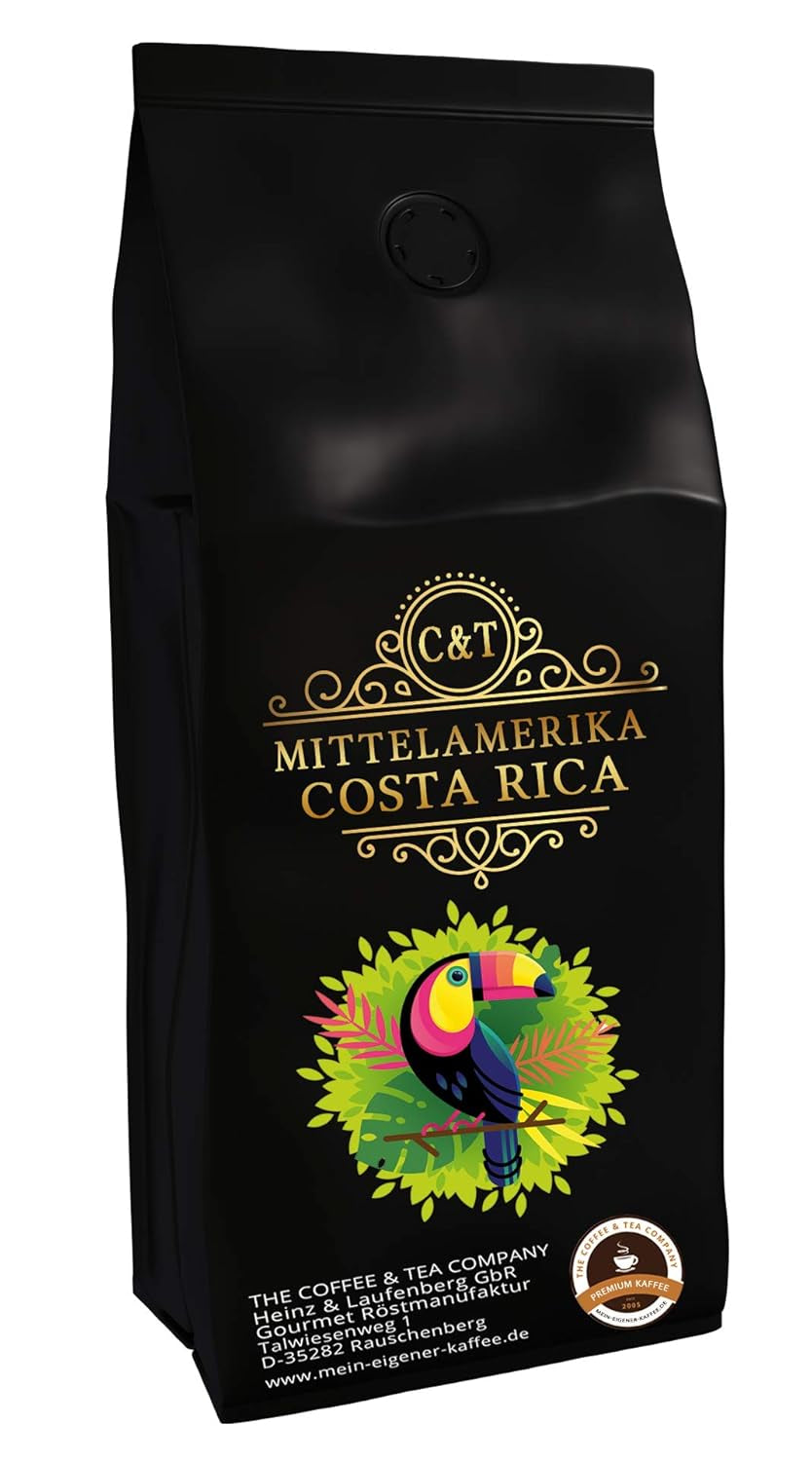 Café C&T du Costa Rica 100 % Arabica Excellent café haut de gamme d'Amérique centrale (grains entiers, 1000 g)