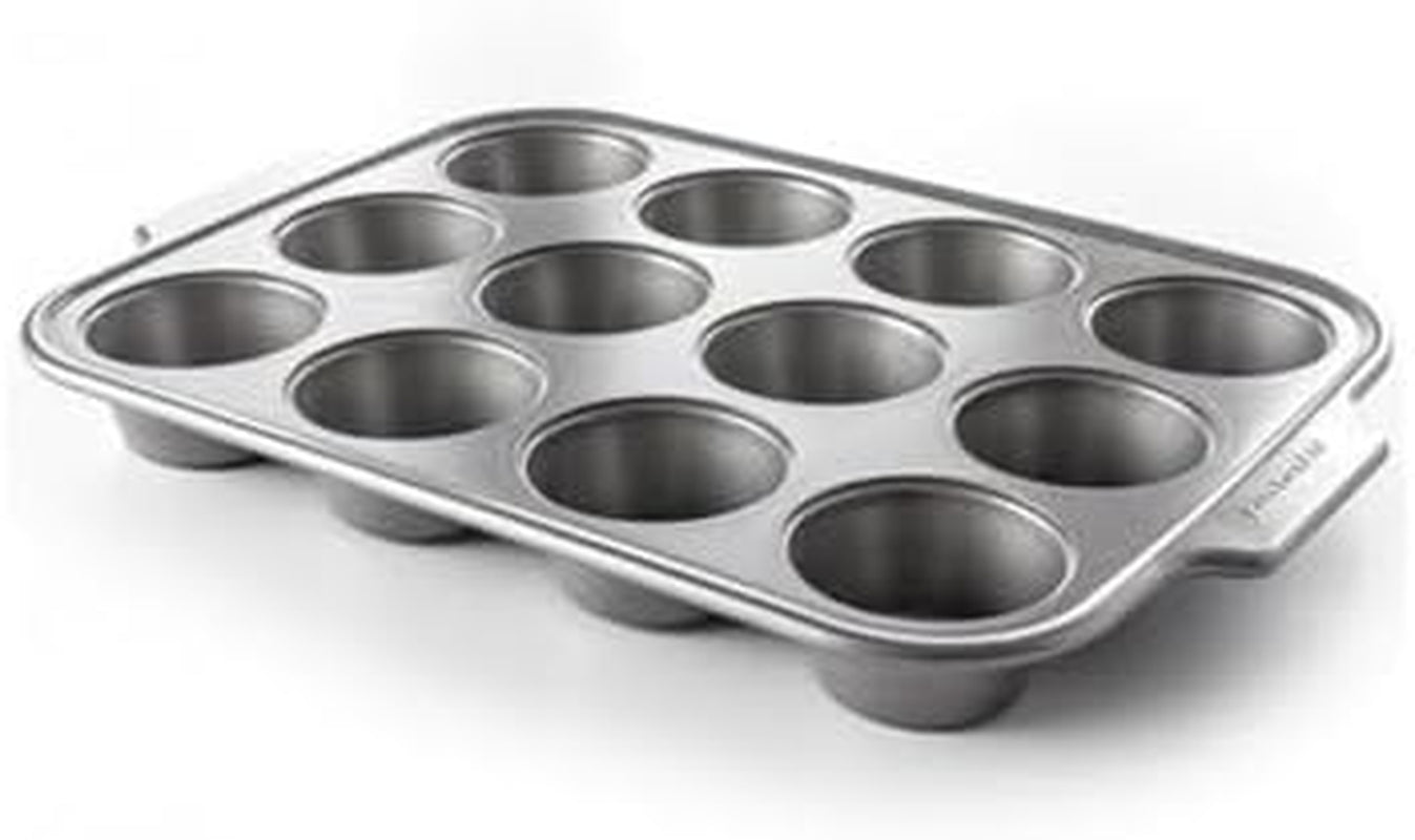 Plateau à muffins en acier aluminisé KitchenAid, antiadhésif, passe au four, passe au lave-vaisselle, gris Naty Shop