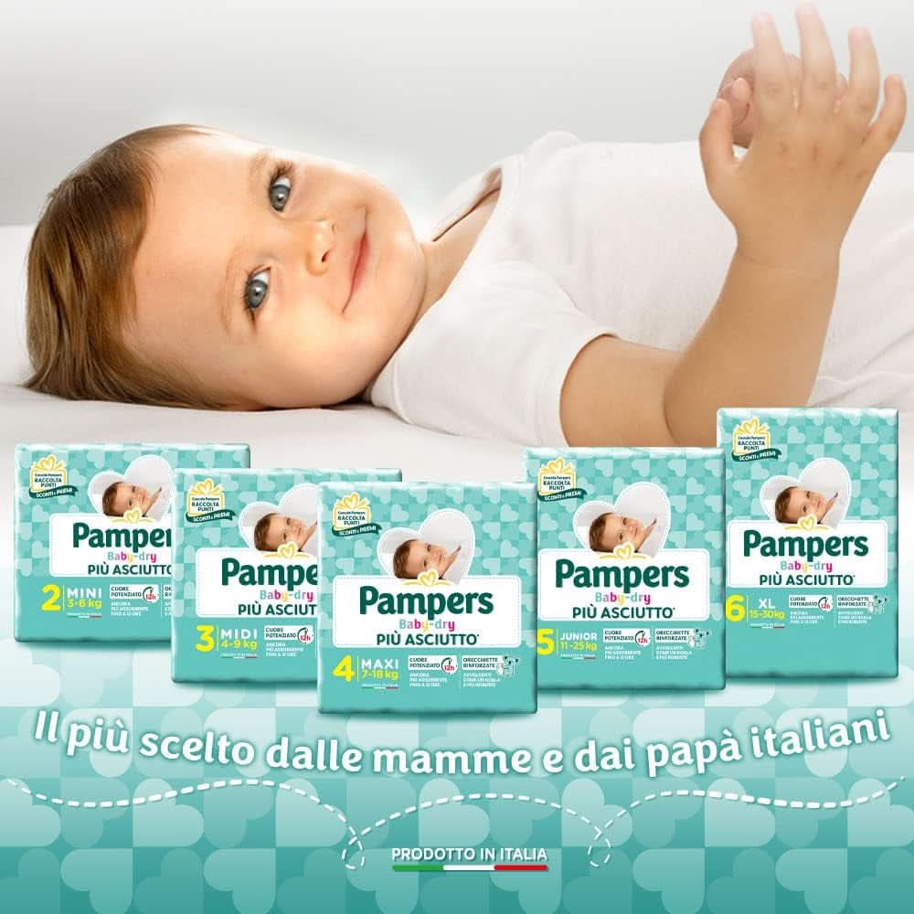 Pampers Baby Dry Junior, 176 couches, taille 5 (11-25 kg) Mère et Enfant Naty Shop