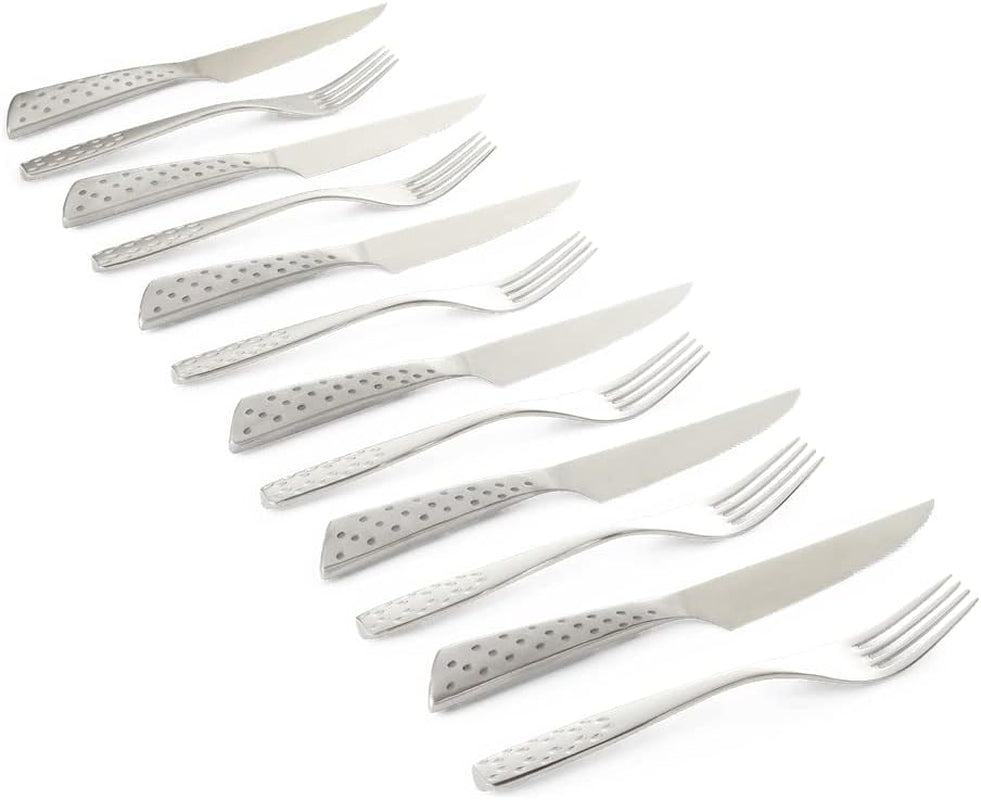 Service à steak Weber Deluxe, 6 pièces, design monobloc en acier inoxydable, poignée ergonomique extra tranchante Cuisine Naty Shop