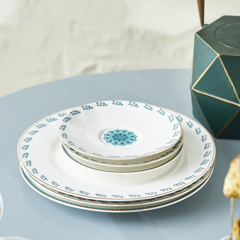 Service à dessert Karaca İznik pour 6 personnes, 18 pièces - vaisselle élégante pour de délicieux desserts