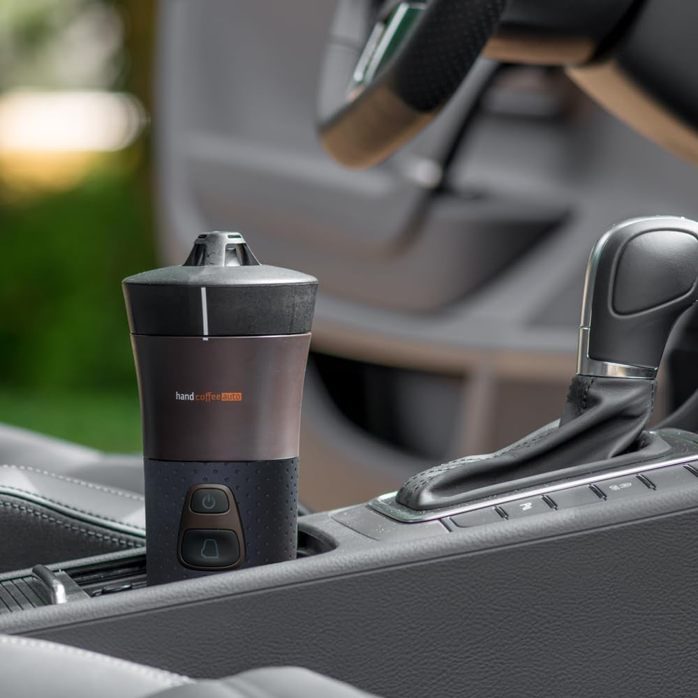 Handpresso - Handcoffee Auto 21000 | Machine à expresso pour voiture 12 V – Machine à expresso 12 V pour voitures | Machine à expresso Senseo Pad pour voitures – Machine à expresso de voyage 12 V | Expresso 12 volts pour camping-cars