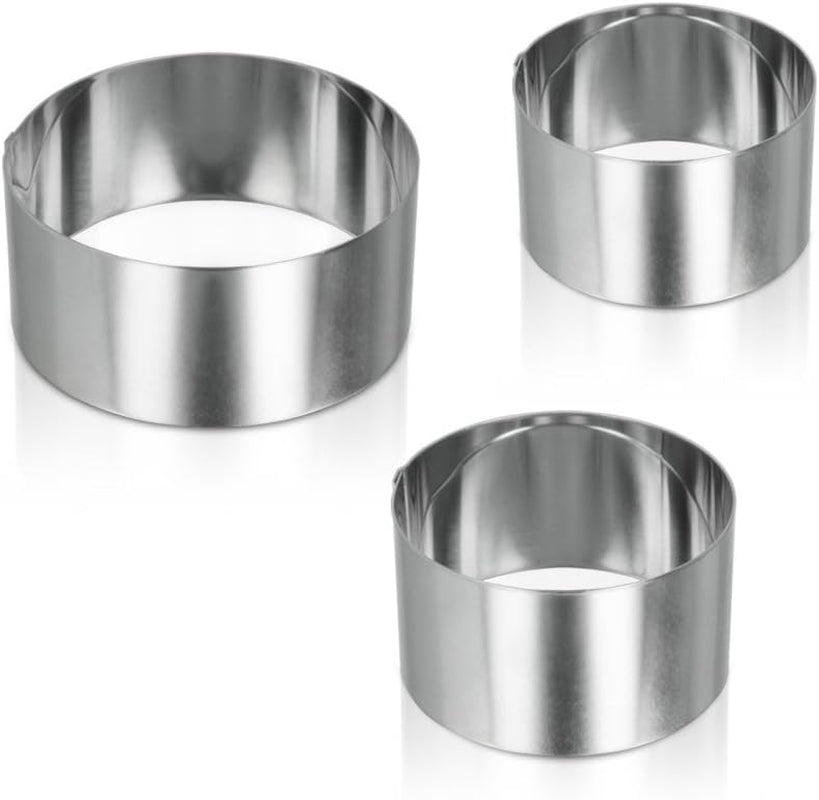 Metaltex 204536010 Anneaux de cuisson en acier inoxydable, 3 pièces de tailles différentes