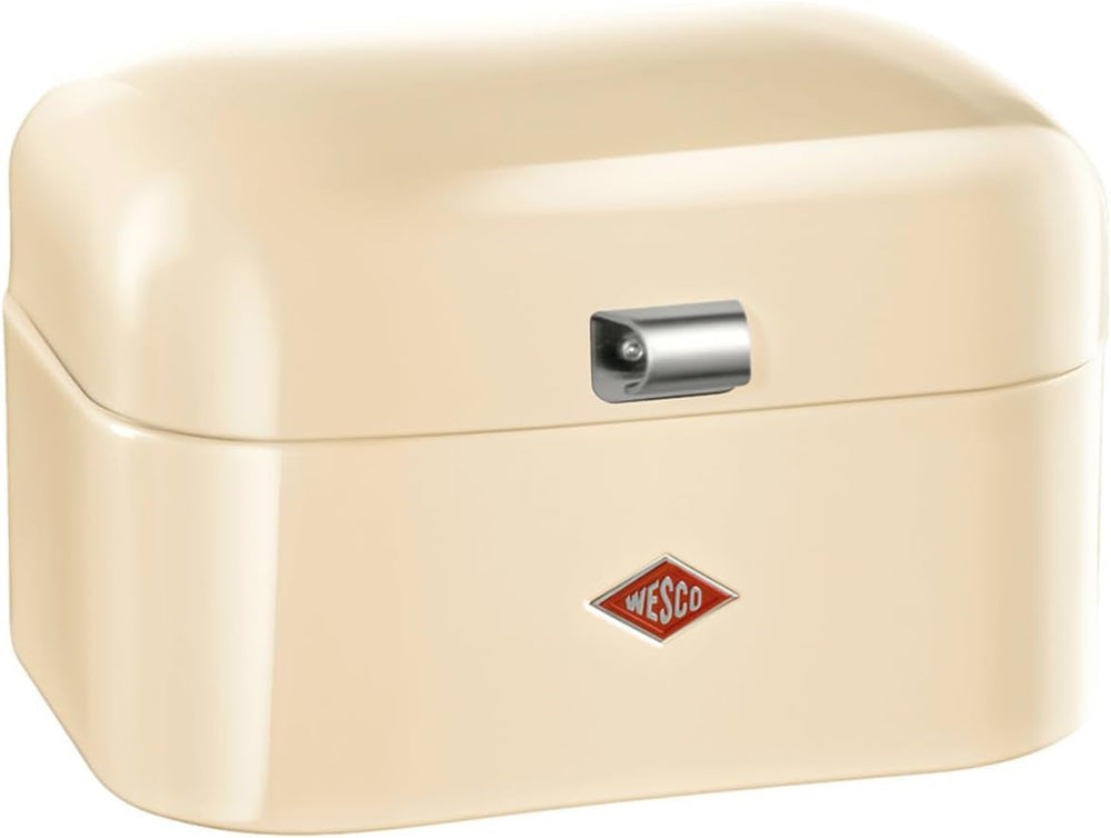 WESCO Boîte à pain simple Grandy en vert menthe, tôle d'acier enduite de poudre, trous d'aération et poignée robuste Boîtes de conservation des aliments Naty Shop Amandes