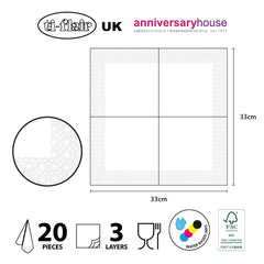 Anniversary House Tiflair Serviettes de table, imprimé léopard, 3 épaisseurs, multicolore, 33 cm